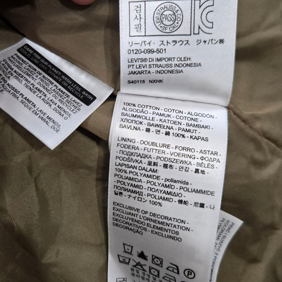 Levi’s Khaki Cotton Utility Field Jacket Hidden Hood Safari Style Size Medium - Picture 11 of 14